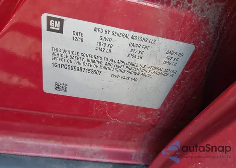 2011 Chevrolet Cruze 2Lt z USA, uszkodzony, nr VIN 1G1PG5S99B7152607